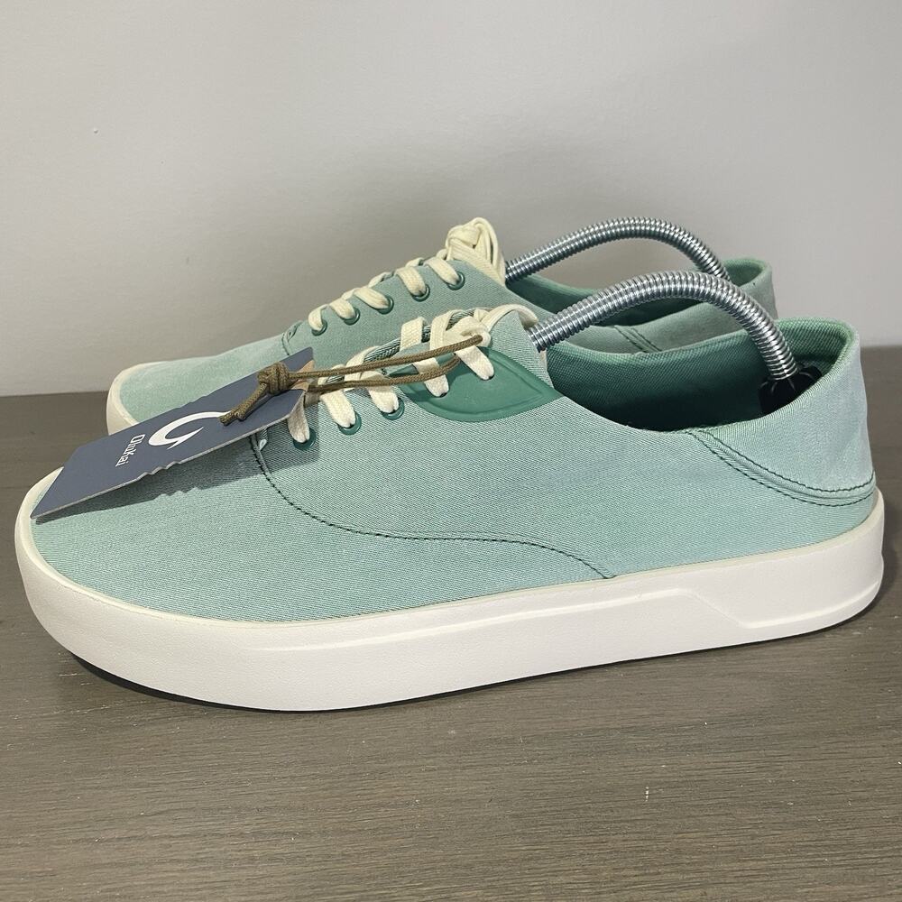 Olukai Mens Size 10 Shoes NEW with Tags Tradewind Bamboo Green Canvas Sneaker